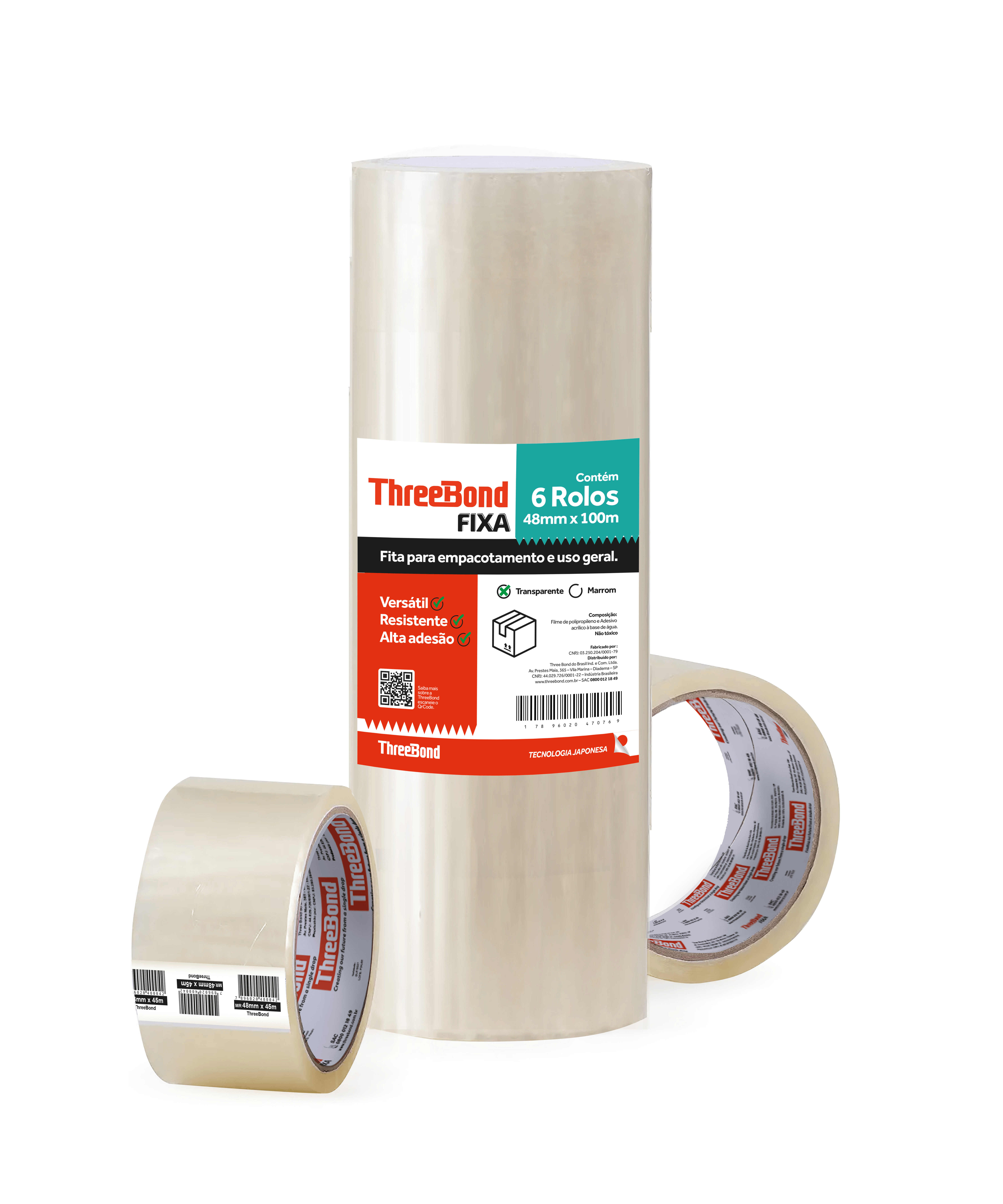 FITA DE EMPACOTAMENTO TRANSPARENTE 48MM X...