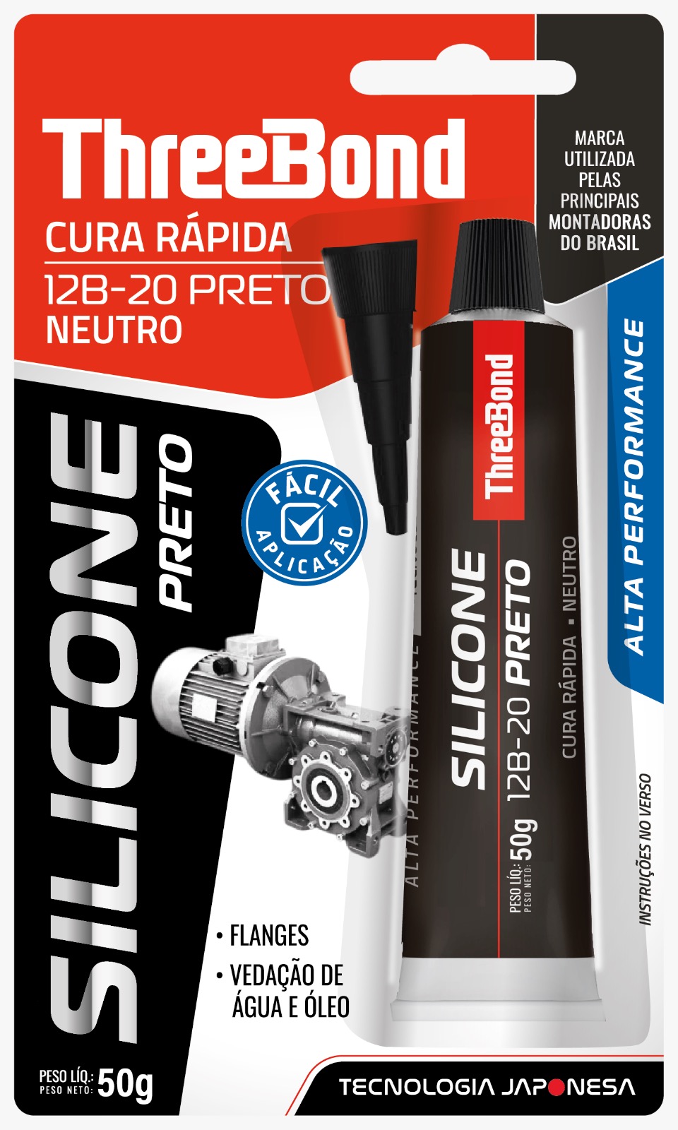 12B-20 - SILICONE NEUTRO PRETO 50 GR